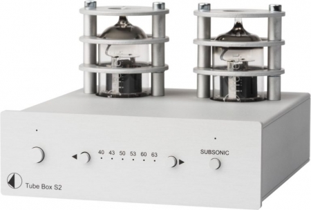 Pro-Ject Tube Box S2, stopień RIAA srebrny w grupie Audio domowe / Wzmacniacze / Przedwzmacniacze RIAA u BRL (10203010034)