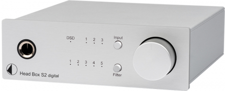 Pro-Ject Head Box S2 Digital, srebrny wzmacniacz słuchawkowy z wejściem optycznym w grupie Audio domowe / Słuchawki / Wzmacniacze słuchawkowe u BRL (10203010048)