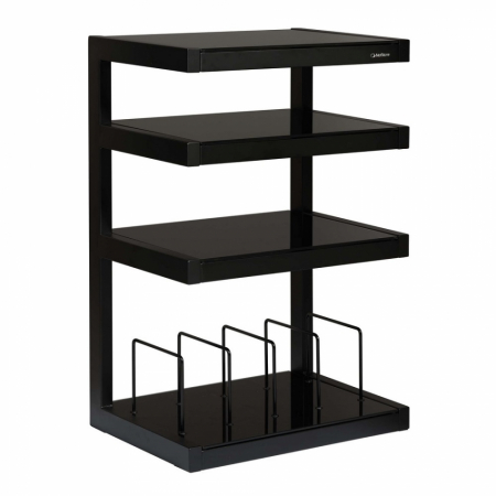 Norstone Esse Hifi Vinyl, matowa czerń z czarnymi półkami i schowkiem na winyle w grupie Audio domowe / Akcesoria / Stojaki HiFi i meble pod sprzęt RTV u BRL (143NOESSHFVBKSN)