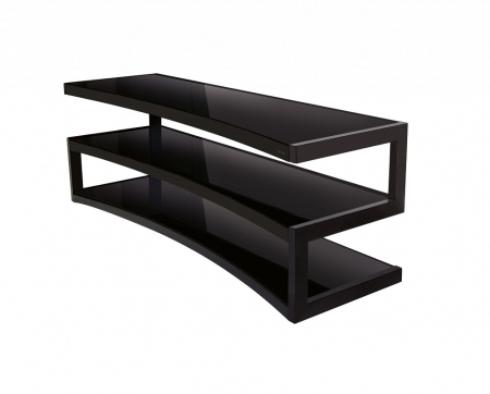 Norstone Esse Curve, stolik multimedialny satynowa czerń w grupie Audio domowe / Akcesoria / Stojaki HiFi i meble pod sprzęt RTV u BRL (143NORESSCURBSB)