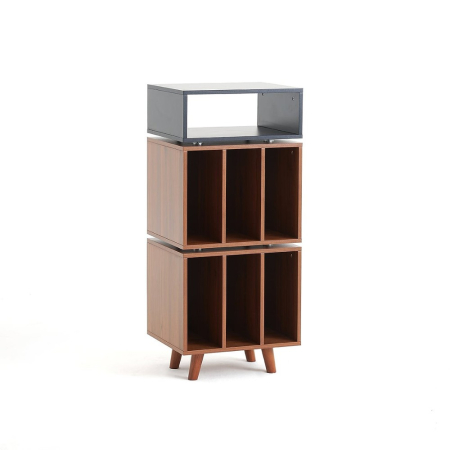 Norstone Stockholm 1100, czarna/orzech w grupie Audio domowe / Akcesoria / Stojaki HiFi i meble pod sprzęt RTV u BRL (143NORSTO110ABSWN)