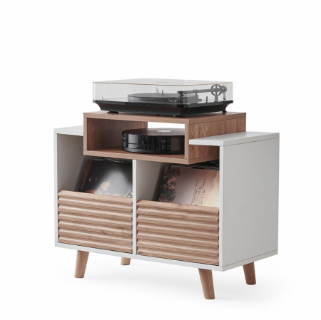NorStone Oslo Vinyl 800 szafka RTV, biała/dąb w grupie Audio domowe / Akcesoria / Stojaki HiFi i meble pod sprzęt RTV u BRL (143OSLOVI800WO)
