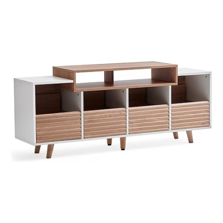 NorStone Oslo Vinyl 1600 stolik multimedialny biały/dąb w grupie Audio domowe / Akcesoria / Stojaki HiFi i meble pod sprzęt RTV u BRL (143OSVI160AWTOK)