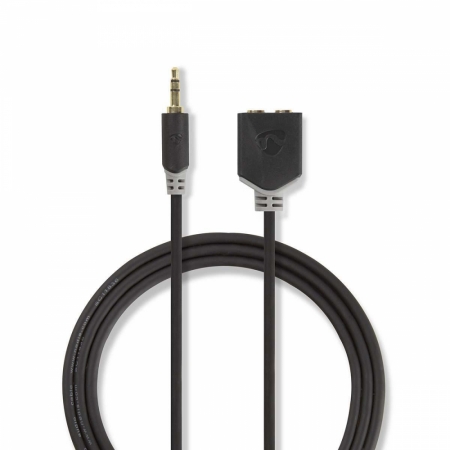 Nedis kabel AUX, 1x 3,5 mm wtyk do 2x 3,5 mm gniazd w grupie Car audio / Smartfon w samochodzie / Akcesoria do telefonów u BRL (176CABW22100AT02)