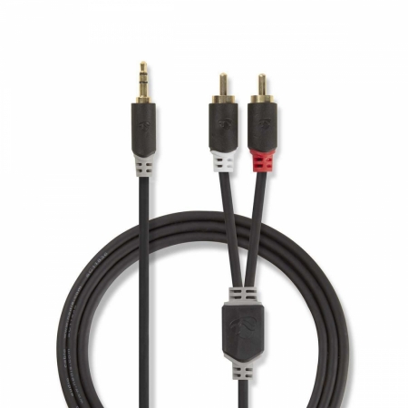 Nedis kabel stereo, 1x 3,5 mm wtyk do 2x RCA wtyk w grupie Car audio / Smartfon w samochodzie / Akcesoria do telefonów u BRL (176CABW22200ATVAR)