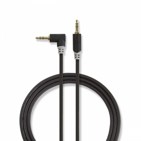 Nedis kabel AUX 3,5 mm, wtyk do wtyku, kątowy w grupie Car audio / Smartfon w samochodzie / Akcesoria do telefonów u BRL (176CABW22600ATVAR)