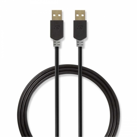 Nedis USB-A wtyk do USB-A wtyk, 2 m w grupie Audio domowe / Kable / Kabel cyfrowy u BRL (176CCBW60000AT20)