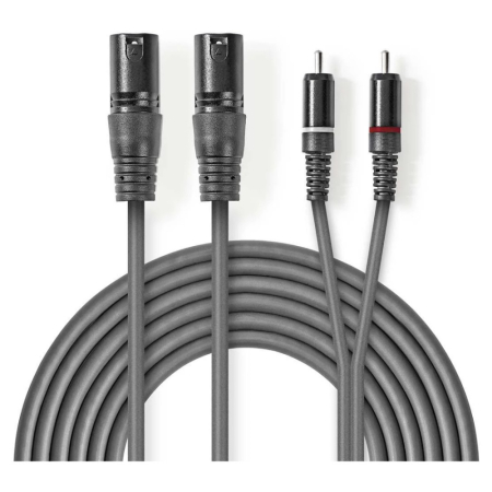 Nedis kabel XLR, XLR męski - RCA męski 3 m w grupie Audio domowe / Kable / Kabel analogowy u BRL (176COTH15210GY30)