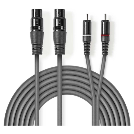 Nedis kabel XLR, XLR żeński - RCA męski 3 m w grupie Audio domowe / Kable / Kabel analogowy u BRL (176COTH15230GY30)