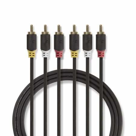 Nedis kabel wideo, 3x RCA wtyk do 3x RCA wtyk, 2 m w grupie Audio domowe / Kable / Kabel analogowy u BRL (176CVBW24300AT20)