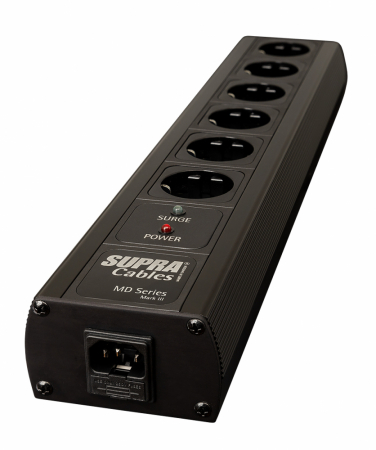 Supra MD06-SPC MK3.1 listwa zasilająca z ochroną przeciwprzepięciową, Black Edition w grupie Audio domowe / Akcesoria / Filtrowanie sieciowe u BRL (215MD06SPBK)
