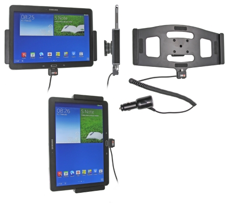 Brodit Aktywny uchwyt z wtyczką do gniazda zapalniczki, Samsung Galaxy Note 10.1 (2014 Edition) SM-P6000/SM-P6050 w grupie Car audio / Smartfon w samochodzie / Uchwyty na telefon u BRL (240512598)