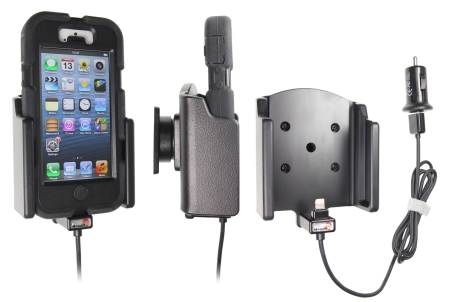 Brodit aktywny uchwyt z kablem USB i adapterem do gniazda zapalniczki, Apple iPhone 5/5S/SE w grupie Car audio / Smartfon w samochodzie / Uchwyty na telefon u BRL (240521512)