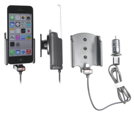 Brodit aktywny uchwyt z kablem USB i adapterem do gniazda zapalniczki, Apple iPhone 5C w grupie Car audio / Smartfon w samochodzie / Uchwyty na telefon u BRL (240521562)