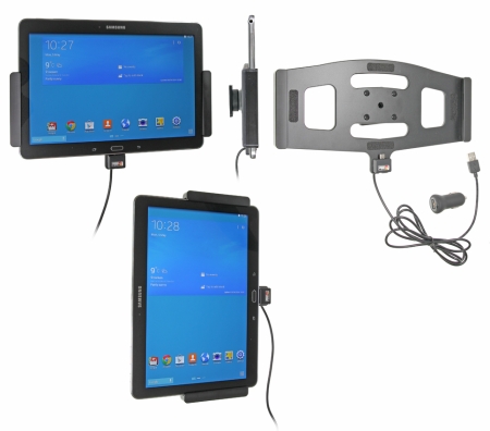 Brodit aktywny uchwyt z kablem USB i adapterem do gniazda zapalniczki, Samsung Galaxy Tab PRO 10.1 LTE SM-T525/SM-T520 w grupie Car audio / Smartfon w samochodzie / Uchwyty na telefon u BRL (240521608)