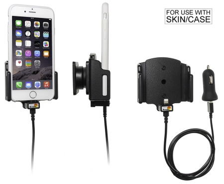 Brodit aktywny uchwyt z kablem USB i adapterem do gniazda zapalniczki, Apple iPhone 6/6S/7/8/SE 2nd Gen 2020/X/Xs w grupie Car audio / Smartfon w samochodzie / Uchwyty na telefon u BRL (240521666)