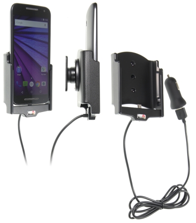 Brodit aktywny uchwyt z kablem USB i adapterem do gniazda zapalniczki, Motorola Moto G (3rd Gen) w grupie Car audio / Smartfon w samochodzie / Uchwyty na telefon u BRL (240521761)