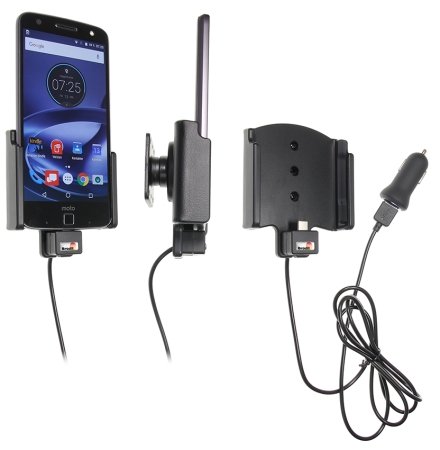 Aktywny uchwyt Brodit z kablem USB i adapterem do gniazda zapalniczki, Motorola Moto Z Force Droid w grupie Car audio / Smartfon w samochodzie / Uchwyty na telefon u BRL (240521912)