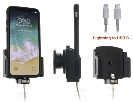 Uchwyt do połączenia kablowego, Apple iPhone 11/11 Pro/X/XR/Xs w grupie Car audio / Smartfon w samochodzie / Uchwyty na telefon u BRL (240716013)