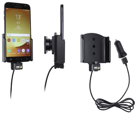 Aktywny uchwyt z kablem USB i adapterem do gniazda zapalniczki, Samsung Galaxy J7 (2017) Sm-J730F w grupie Car audio / Smartfon w samochodzie / Uchwyty na telefon u BRL (240721004)