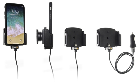Aktywny uchwyt z kablem USB i adapterem do gniazda zapalniczki, Apple iPhone 11/11 Pro/X/XR/Xs w grupie Car audio / Smartfon w samochodzie / Uchwyty na telefon u BRL (240721013)