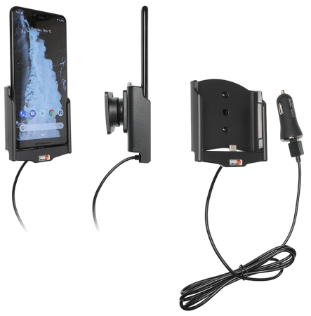 Aktywny uchwyt Brodit z kablem USB i adapterem do gniazda zapalniczki, Google Pixel 3 XL w grupie Car audio / Smartfon w samochodzie / Uchwyty na telefon u BRL (240721089)