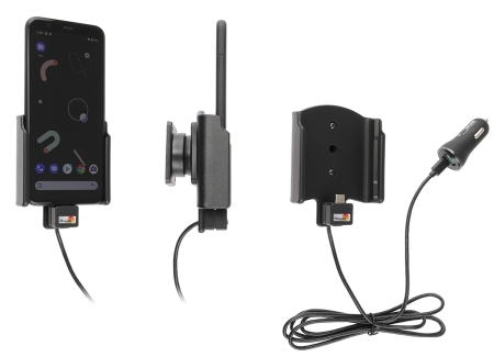 Aktywny uchwyt Brodit z kablem USB i adapterem do gniazda zapalniczki, Google Pixel 4 w grupie Car audio / Smartfon w samochodzie / Uchwyty na telefon u BRL (240721176)