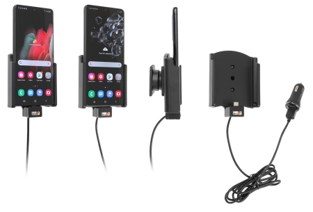 Aktywny uchwyt Brodit z kablem USB i adapterem do gniazda zapalniczki, Samsung Galaxy S20 Ultra 5G (SM-G988B)/S21 Ultra 5G SM-G9988/DS w grupie Car audio / Smartfon w samochodzie / Uchwyty na telefon u BRL (240721192)
