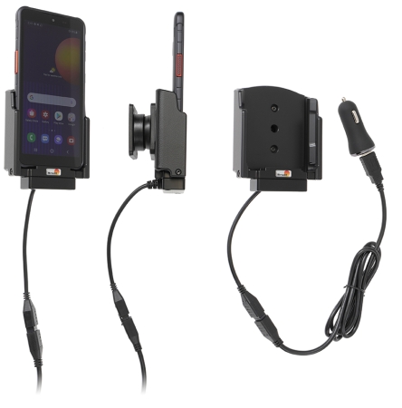 Brodit Aktywny uchwyt z kablem USB i adapterem do gniazda zapalniczki, Samsung Galaxy Xcover 5 w grupie Car audio / Smartfon w samochodzie / Uchwyty na telefon u BRL (240721243)