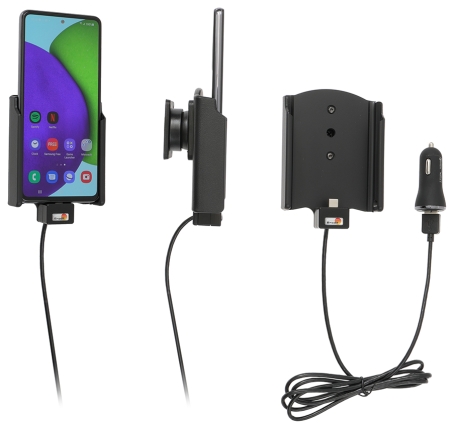 Brodit Aktywny uchwyt z kablem USB i adapterem do gniazda zapalniczki, Samsung Galaxy A52 SM-A52F/DS/A52S 5G SM-A528B. SM-A528B/DS w grupie Car audio / Smartfon w samochodzie / Uchwyty na telefon u BRL (240721256)