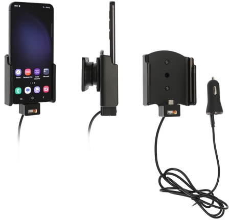 Brodit Aktywny uchwyt z kablem USB i adapterem do gniazda zapalniczki, Samsung Galaxy S23 SM-S911B/DS w grupie Car audio / Smartfon w samochodzie / Uchwyty na telefon u BRL (240721344)