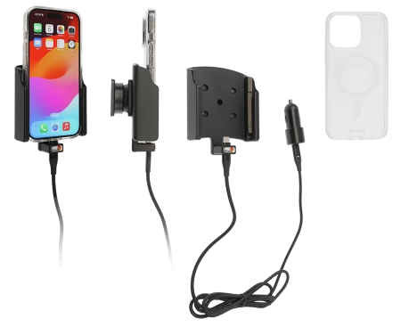 Brodit Etui na telefon z aktywnym uchwytem i ładowarką samochodową, Apple iPhone 15 Pro w grupie Car audio / Smartfon w samochodzie / Uchwyty na telefon u BRL (240721394)