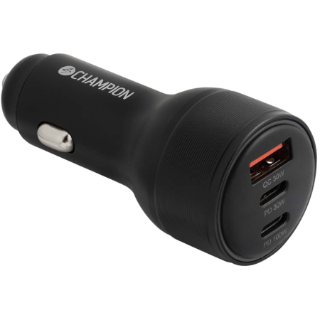 Champion Ładowarka samochodowa 130W 3-port QC/PD, czarna w grupie Car audio / Smartfon w samochodzie / Akcesoria do telefonów u BRL (31094130CH)