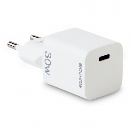 Champion Fast Charge ładowarka sieciowa USB-C PD 30W, biała w grupie Car audio / Smartfon w samochodzie / Akcesoria do telefonów u BRL (31094601CHW)