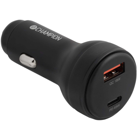 Champion Ładowarka samochodowa 83W 2-port QC/PD, czarna w grupie Car audio / Smartfon w samochodzie / Akcesoria do telefonów u BRL (31094883CH)