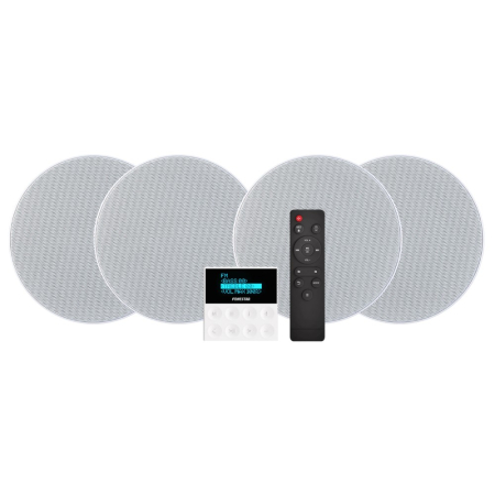 Fonestar KS-WALL-4, wzmacniacz ścienny z czterema głośnikami sufitowymi w grupie Pakiety / Zestawy do domu / Zestawy stereo u BRL (314KSWALL4)
