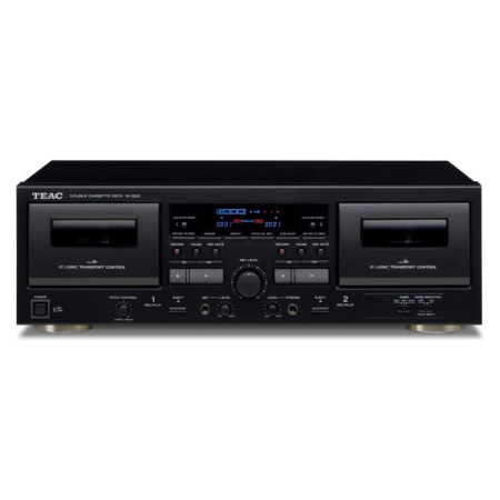 Teac W-1200 dwukieszeniowy magnetofon kasetowy z funkcją digitalizacji, czarny w grupie Audio domowe / Hi-fi / Odtwarzacz CD u BRL (350W1200)