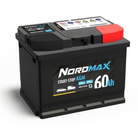 Akumulator AGM Nordmax, 60Ah / 12V w grupie Car audio / Akcesoria / Baterie u BRL (414NM027AGM)