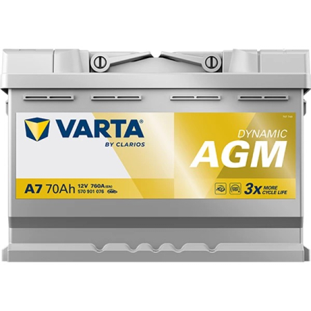 Varta Dynamic AGM 760A 70Ah, akumulator rozruchowy w grupie Car audio / Akcesoria / Baterie u BRL (418A7)