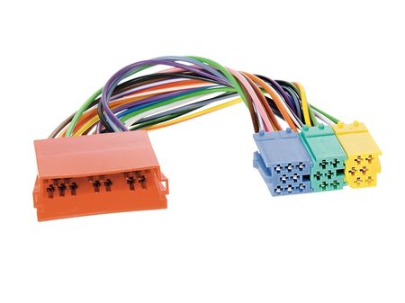 Przedłużenie Mini ISO czerwone 20-pol do żółtego, zielonego niebieskiego złącza 00-05 w grupie Car audio / Co pasuje do mojego samochodu / Audi / Audi A4 / Audi A4 2004-2008 / Wymiana stereo / Oryginalny podwójny DIN u BRL (700144305)