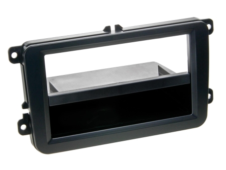 Ramka montażowa 2-DIN ze schowkiem, czarna w grupie Car audio / Co pasuje do mojego samochodu / Volkswagen / Transporter / Transporter T6 2015-2020 / Wymiana radia Transporter T6 2015-2020 u BRL (700281320101)