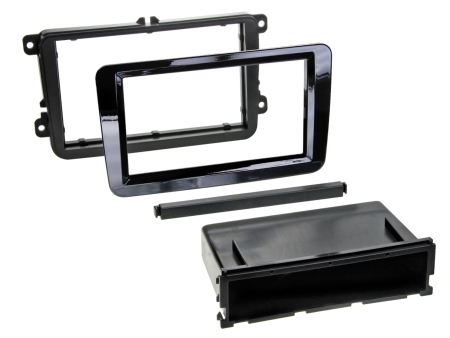 Ramka montażowa 2-DIN Seat/Skoda/VW, piano black w grupie Car audio / Co pasuje do mojego samochodu / Volkswagen / Transporter / Transporter T6 2015-2020 / Wymiana radia Transporter T6 2015-2020 u BRL (700281320102)