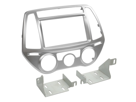 Ramka montażowa 2-DIN Hyundai i20, srebrna w grupie Car audio / Co pasuje do mojego samochodu / Hyundai / I20 / I20 2009-2014 u BRL (700381143241)