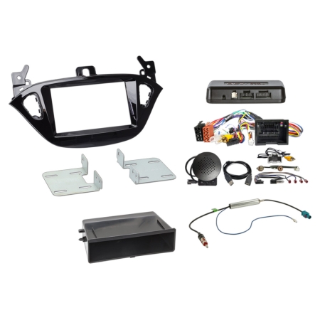 Zestaw montażowy 2-DIN ze schowkiem Opel Adam/Corsa E, Piano Black 2013-2017 w grupie Car audio / Co pasuje do mojego samochodu / Opel / Corsa / Corsa 2014-2019 u BRL (700611230291)