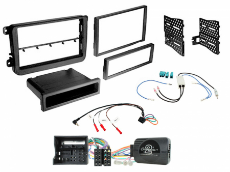 Zestaw montażowy 1/2-DIN Volkswagen MIB-PQ 15>, czarny w grupie Car audio / Co pasuje do mojego samochodu / Volkswagen / Transporter / Transporter T6 2015-2020 / Wymiana radia Transporter T6 2015-2020 u BRL (701CTKVW23)
