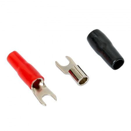 Auto-Connect czerwono-czarna widełkowa końcówka kablowa, 10 mm² w grupie Car audio / Akcesoria / Akcesoria montażowe u BRL (720L1FT10)