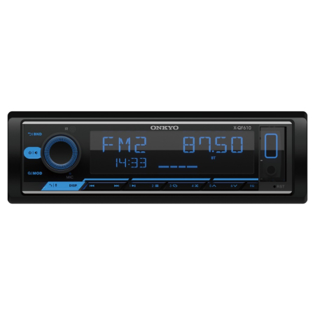 Onkyo X-QF610, samochodowe radio Bluetooth z 2 parami wyjść niskopoziomowych w grupie Car audio / Radio samochodowe / Single DIN u BRL (806XQF610)