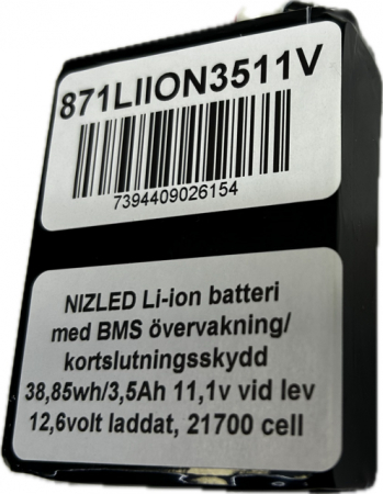 Akumulator Li-ion 12,6 V (11,1) 3,5 Ah z BMS, (akumulator do lampy E30 (E30F)) w grupie Car audio / Oświetlenie LED / Enduro / Co pasuje do mojego motocykla / Stark Varg / 2023- u BRL (871LIION3511V)