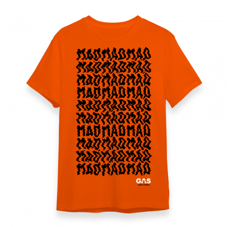 Pomarańczowy T-shirt GAS MAD, duży w grupie Car audio / Akcesoria / Gadżety u BRL (909TSHIRTOMADL)