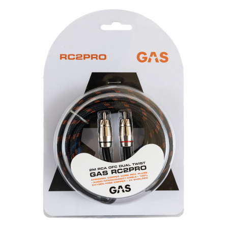GAS RC2PRO trójekranowany kabel RCA, 2 metry w grupie Car audio / Kable / Kable RCA u BRL (910RC2PRO)